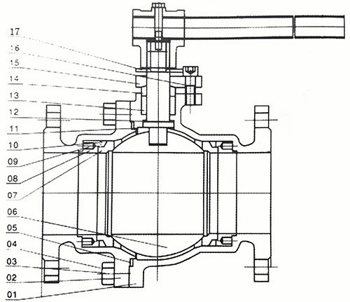 浮動球閥結(jié)構圖1